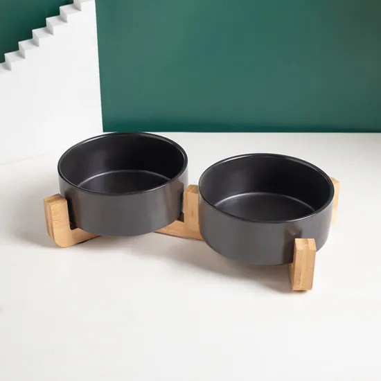 Black Ceramic Pet Feeding Bowl Food Bowl Snack Bowl for Home Use