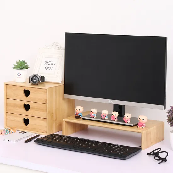 Bamboo Desk Drawer Organizer Tabletop Storage Organization Box for Office Home Toiletries Supplies Vanity