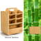 360° Rotating 15-Compartment Bamboo Pen Holder Organizer Cosmetic Organizer Shelf