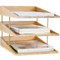 3 Tier Bamboo Desk Organizer Letter Tray Paper Organizer Desk File Organizer for Home Office