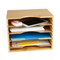 Detachable Multi-Layer Bamboo Partion Storage Organizer Shelf Wooden File Holder for Office Supplies