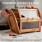 Large Double Acacia Wooden Bread Box Container Storage for Kitchen