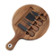 Mass Production Compact Round Acacia Wood Cheese Board with Handles and Knives