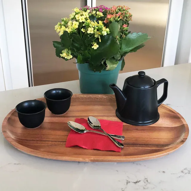 Large Acacia Wood Fruit / Dessert / Snack/ Dinner Display Tray for Kitchen