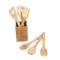 Personalize Square Bamboo Holder and Kitchen Utensils Set for Kitchen