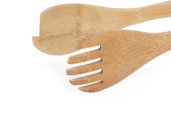 Bamboo Fork Spoon Salad Tongs for Kitchen