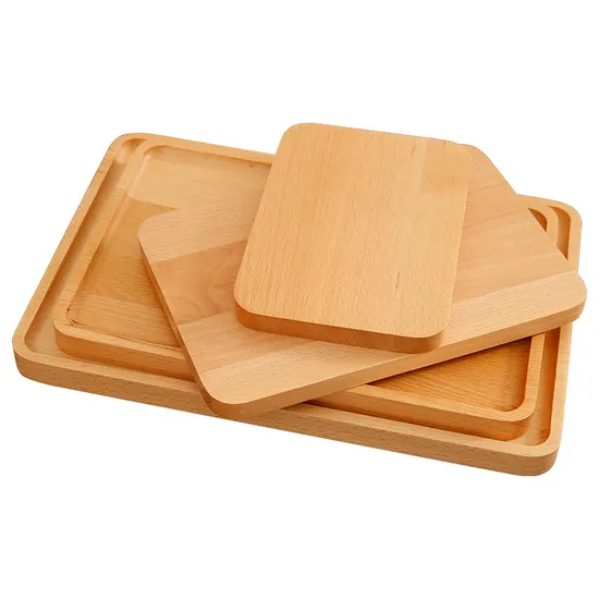 Japanese Style Rectangle Beech Wood Serving Plate Snack Plate