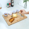 13 Inch Bamboo Cheese Board/Charcuterie Platter with 3 Ceramic Bowls with Bamboo Spoons & Cheese Markers