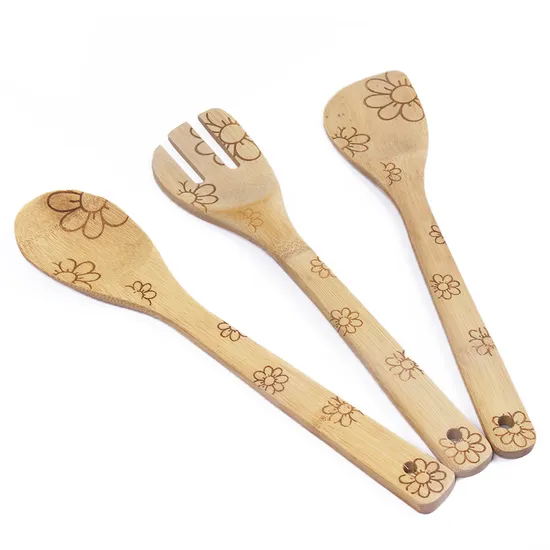 Personalize Engraved Bamboo Spatula and Spoons for Cooking