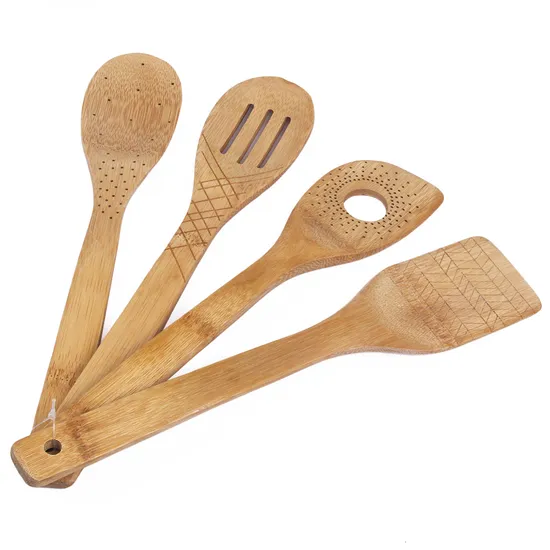 Non Stick and Portable Bamboo Cooking Utensils Set for BBQ