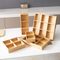 Divided Bamboo Wood Snack Tray with Transparent Glass Fruit Platter Tray