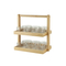 2-Layer Bamboo Dessert Fruit Tray with Handle and 8 PCS Glass Bowls for Restaurant