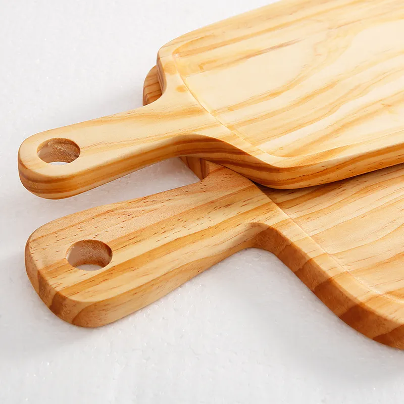 Custom Paddle Shape Pine Wood Serving Plate / Tray for Food