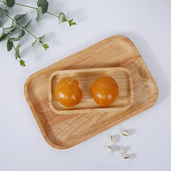 Rustic Rectangular Beech Wood Tea Food Serving Tray
