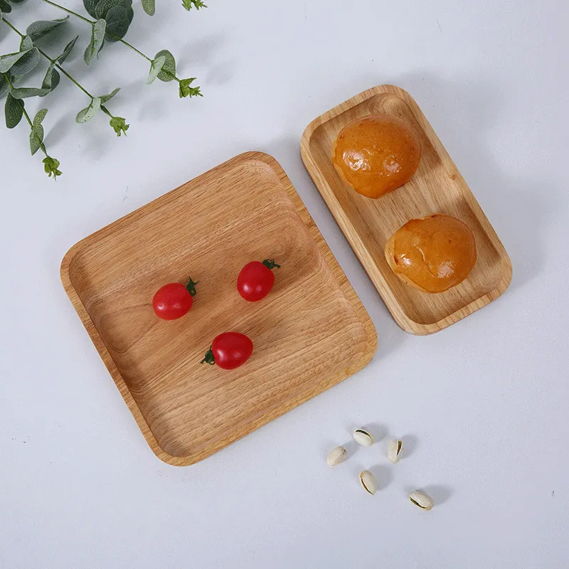 Rustic Rectangular Beech Wood Tea Food Serving Tray