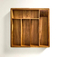 Luxury 8 - Slot Acacia Kitchen Drawer Organizer with Dividers for Silverware, Utensils and Cutlery