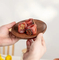 Rustic Black Walnut Round Wood Serving Plate Sets for Sushi / Snack / Dessert