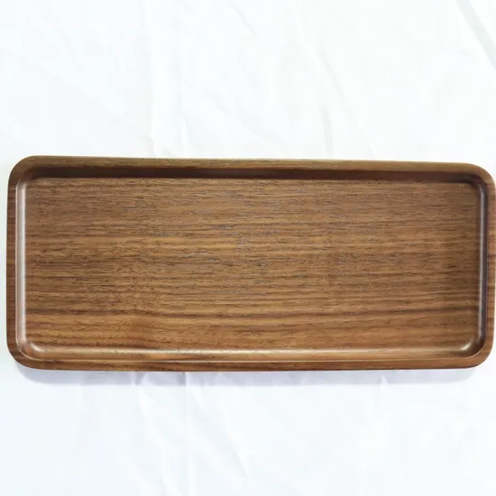 Custom Rectangular Round and Square Black Walnut Wooden Serving Tray / Dinner Plate