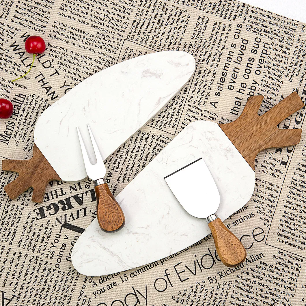Carrot Shape Marble Wood Cheese Board for Kitchen