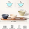 Acacia Wooden Tray with 3 Different - Color Ceramic Serving Bowls for Chip and DIP Set