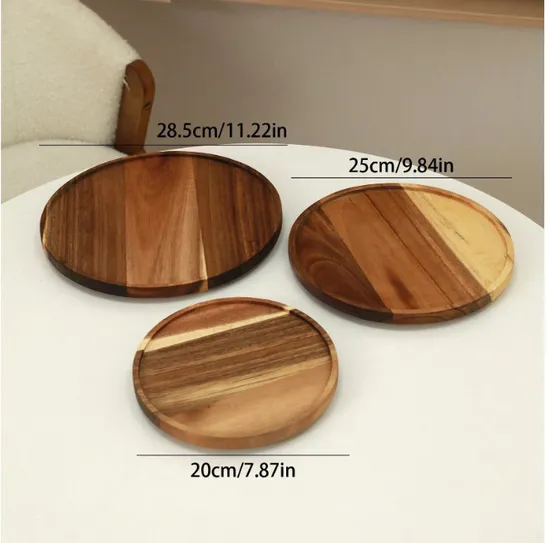 Rustic Round Roatating Bamboo Lazy Susan for Serving Fruit / Cake