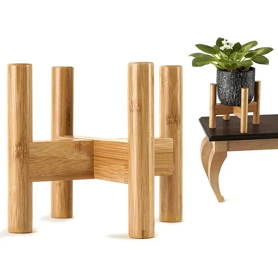 Adjustable 8 - 12 Inches Bamboo Indoor Plant Stand for Living Room and Balcony