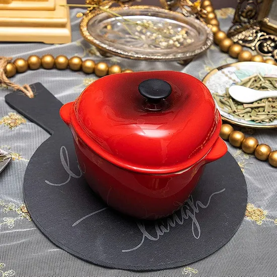 Round Slate Cheese Serving Board with Handle
