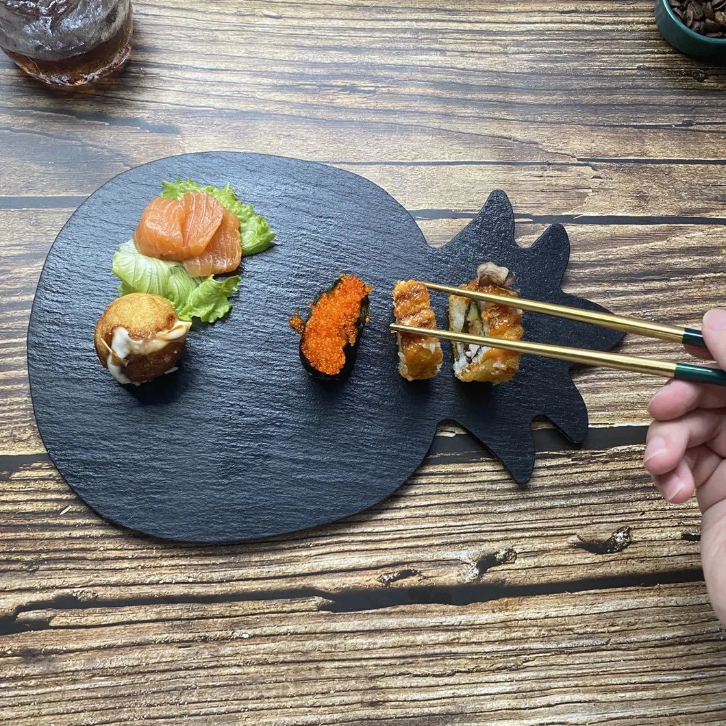 Pineapple Shape Slate Cheese Serving Platter for Meat / Fruit / Sushi