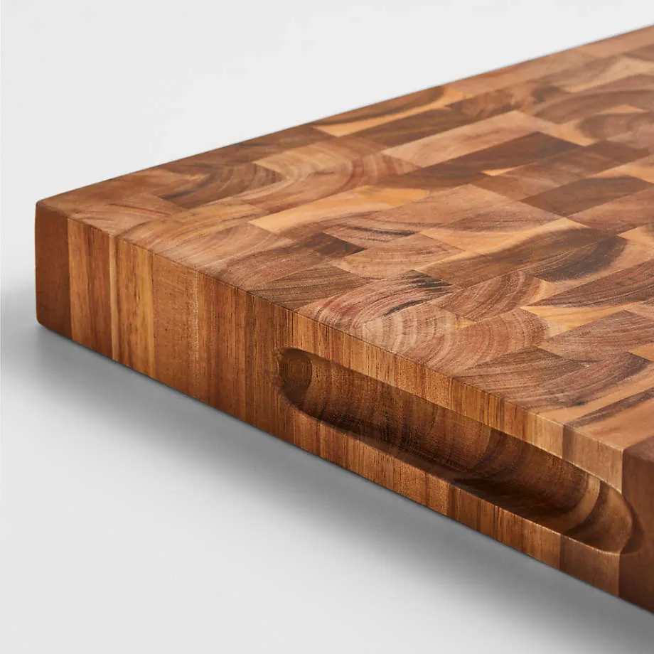 Wholesale Kitchen End Grain Wood Chopping Board Wood Cutting Board with Juice Groove
