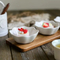 Long Acacia Wood Serving Platter with 3 Sauce Snack Dish