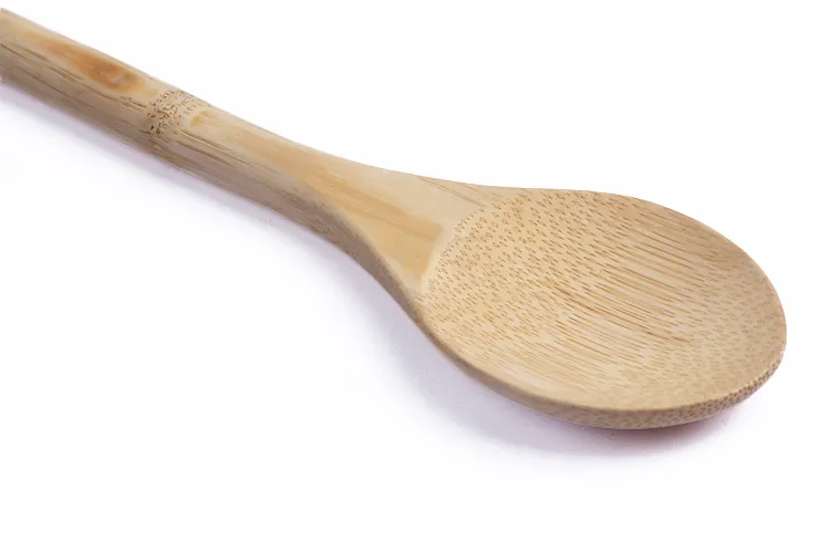 Long and Round Handle Bamboo Coffee Spoon