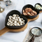 Bamboo Divided Serving Tray with Removable Ceramic Bowls for Dipping Sauces