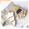 Christmas Tree - Shaped Bamboo Tree Tray with 3 White Removable Ceramic Snack Appetizer Plates