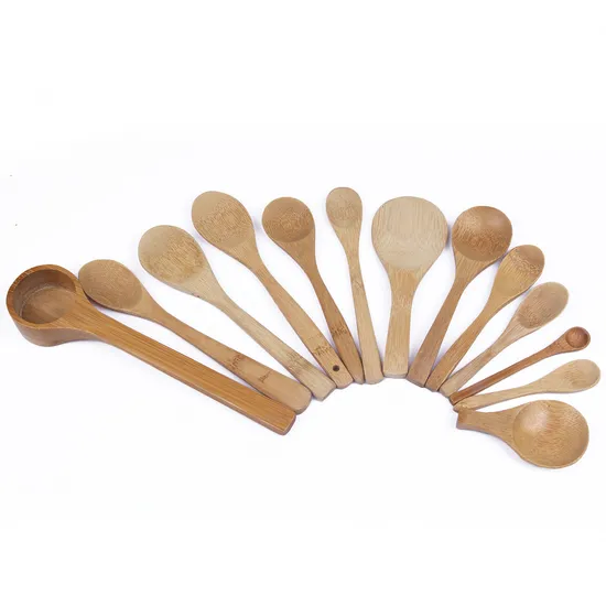 Wholesale Custom Bamboo Spoon Set for Kitchen and Camping