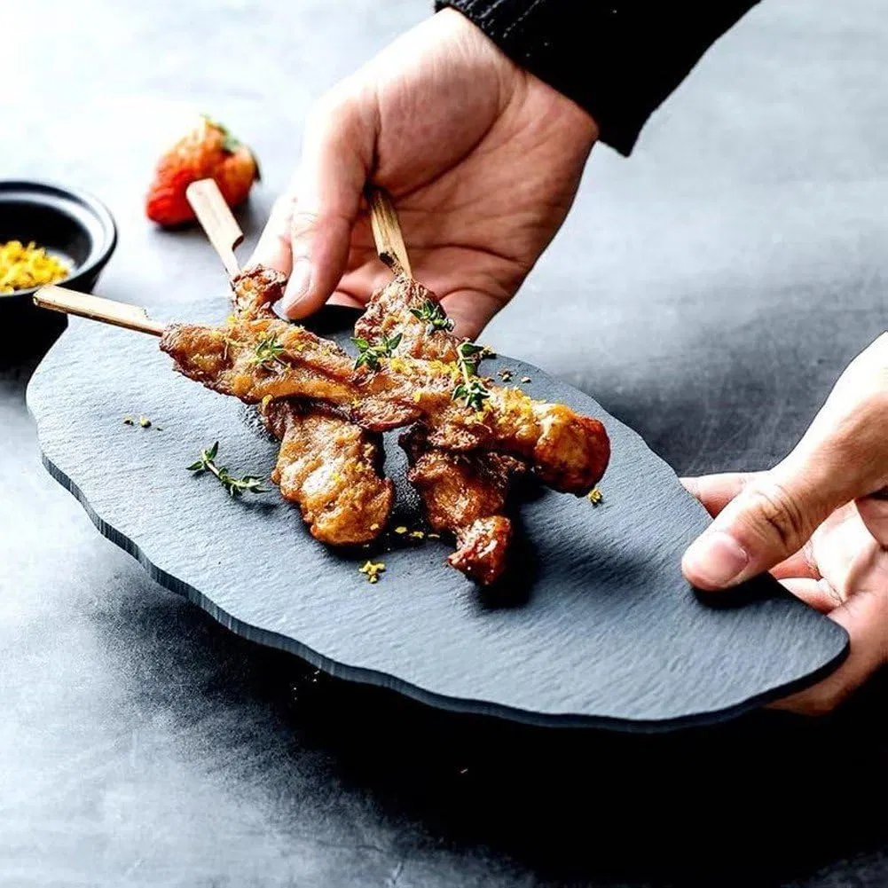 Leaf Shape Slate Charcuterie Board for Kitchen