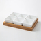 Hot Selling Ceramic Tableware Snack Appetizer Set Serving Plate with Wooden Bamboo Tray