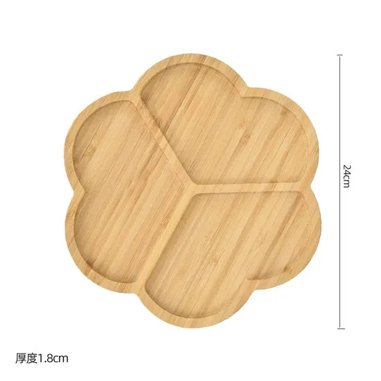 3 Divided Bamboo Dinner Plate for Kitchen