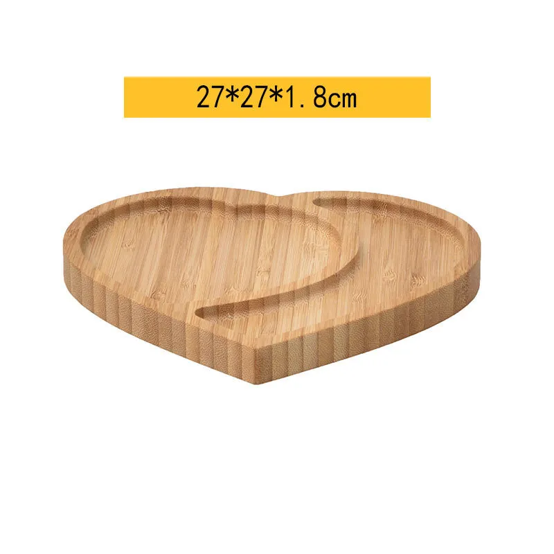 Heart Shape Bamboo Plate for Snacks