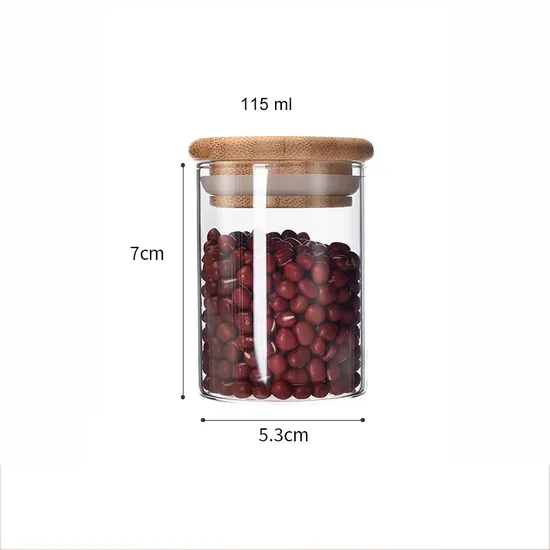 Borosilicate Glass Storage Jar with Bamboo Lid for Nut Cookie Biscuits Candy Coffee Food Packaging