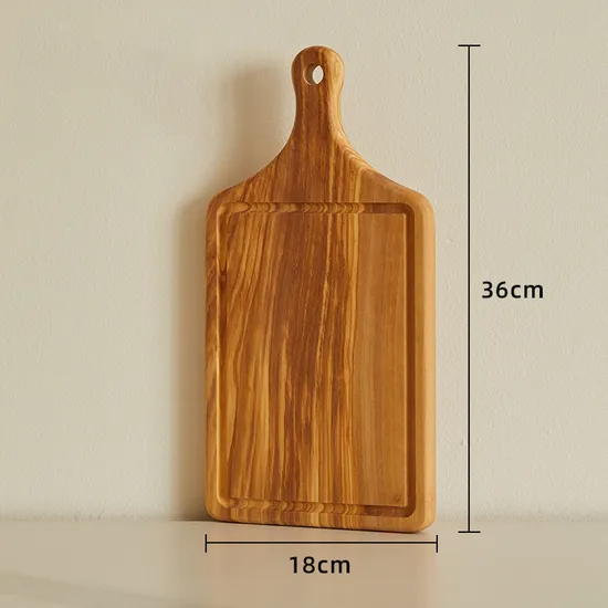 Lightweight Travel-Size Olive Wood Serving Board with Juice Groove