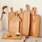 Paddle Shape Oak Wooden Serving Tray / Plate with Leather Rope