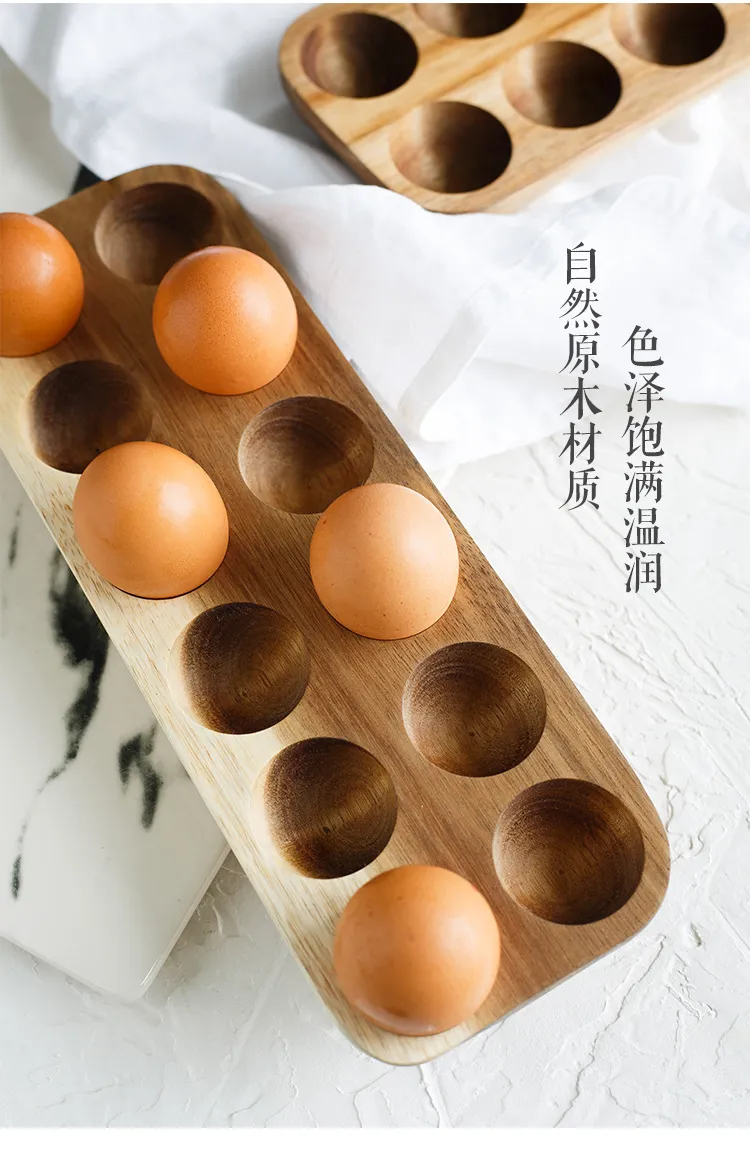 Rustic Farmhouse Stackable Wooden Egg Holder for 12 Fresh Eggs