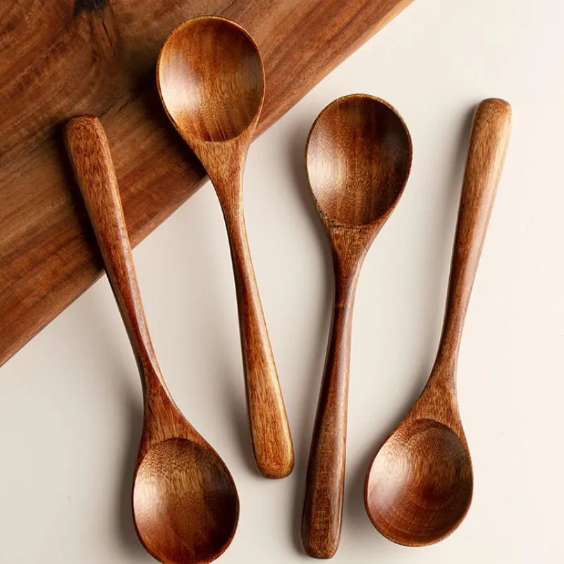Japanese Small Solid Wooden Spoon Rice Spoon Soup Spoon for Eating