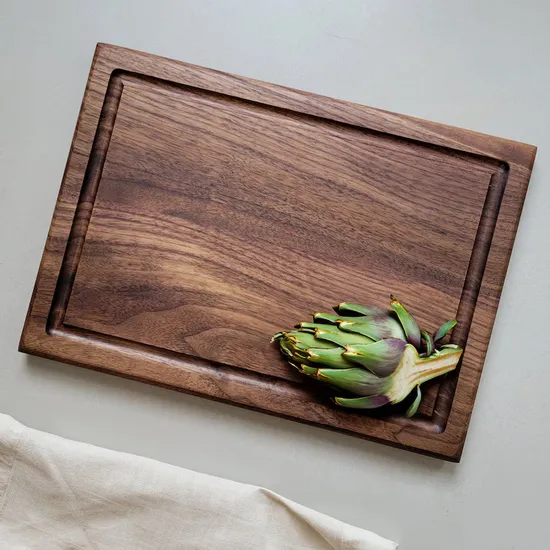 Unique Engraved Walnut Cutting Board with Customizable Logo