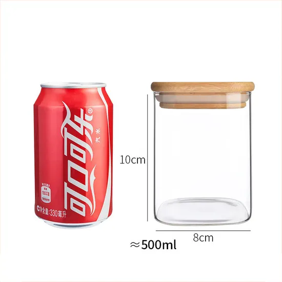 Clear Glass Food Storage Containers Glass Jars with Airtight Bamboo Lid