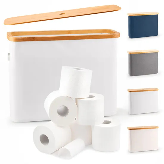 White Color Bathroom Toilet Paper Storage Basket