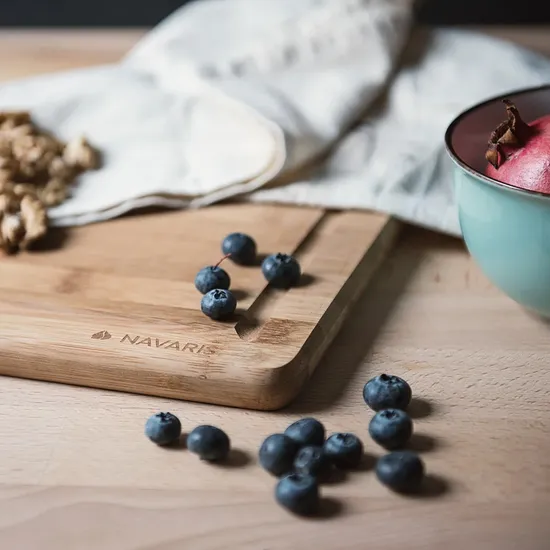 Premium Large Bamboo Cutting Board with Juice and Crumb Groove