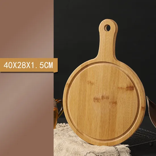 Sustainable Round Bamboo Fruit and Bread and Cheese Serving Board with Handle