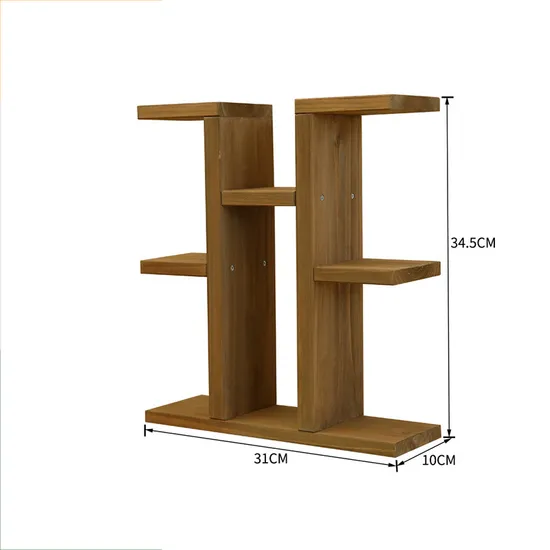 Multi-Layer Desktop Solid Wood Flower Stand Shelf for Book / Toys / Plants