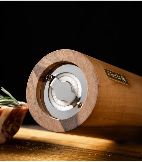 Acacia Wood Manual Pepper Grinder Set for Grinding Spice and Salt